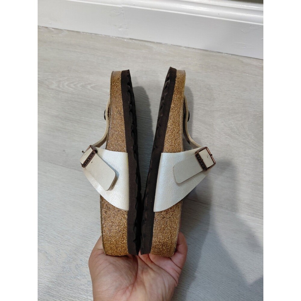 Birkenstock Gizeh BirkoFlor Graceful Pearl White Women Size 37EU 6US Regular - Picture 8 of 10